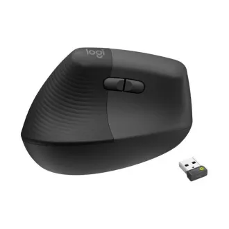 Logitech Lift Vertical Ergonomic Mouse for Business, Linkshänder, 2.4GHZ/BT, graphit/schwarz