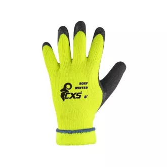 CXS ROXY WINTER Handschuhe, Winter, Latex getaucht, schwarz-gelb, Gr. 10