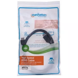 MANHATTAN Kabel High Speed HDMI 4K, 3D, Stecker auf Stecker, geschirmt, schwarz, 1, 8m