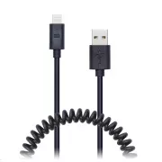 CONNECT IT Wirez Apple Lightning - USB-Spiralkabel flexibel, 1,2 m, schwarz
