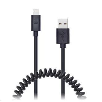 CONNECT IT Wirez Apple Lightning - USB-Spiralkabel flexibel, 1,2 m, schwarz