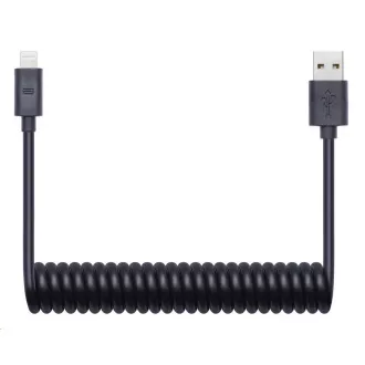 CONNECT IT Wirez Apple Lightning - USB-Spiralkabel flexibel, 1,2 m, schwarz