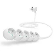 CONNECT IT Verlängerungskabel 230V, 5 Steckdosen, 2 m, ohne Schalter (weiß)