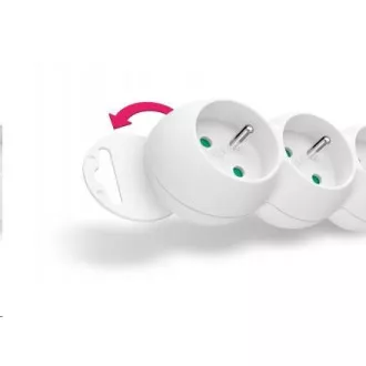 CONNECT IT Verlängerungskabel 230V, 5 Steckdosen, 2 m, ohne Schalter (weiß)