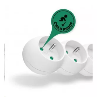 CONNECT IT Verlängerungskabel 230V, 5 Steckdosen, 2 m, ohne Schalter (weiß)