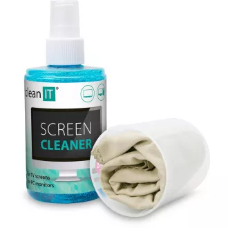 CLEAN IT Bildschirmreinigungslösung 200ml mit einem Tuch im Deckel CLEAN IT Bildschirmreinigungslösung 200ml mit einem Tuch im Deckel