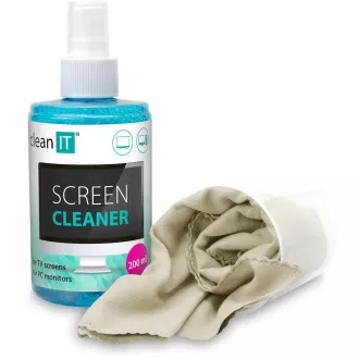 CLEAN IT Bildschirmreinigungslösung 200ml mit einem Tuch im Deckel CLEAN IT Bildschirmreinigungslösung 200ml mit einem Tuch im Deckel