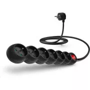 CONNECT IT Verlängerungskabel 230 V, 6 Steckdosen, 5 m, mit Schalter (schwarz)