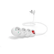 CONNECT IT Verlängerungskabel 230 V, 3 Steckdosen, 1, 5 m, mit Schalter (weiß)