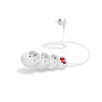 CONNECT IT Verlängerungskabel 230 V, 3 Steckdosen, 1, 5 m, mit Schalter (weiß)
