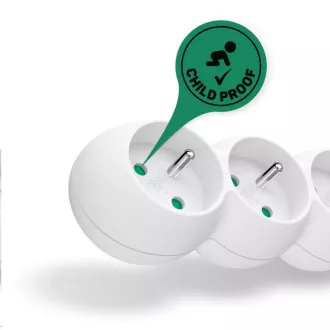 CONNECT IT Verlängerungskabel 230 V, 3 Steckdosen, 1, 5 m, mit Schalter (weiß)