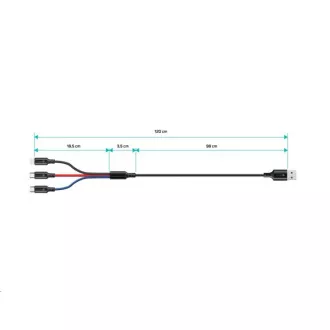 CONNECT IT Wirez 3in1 USB-C & Micro USB & Lightning, 1, 2 m