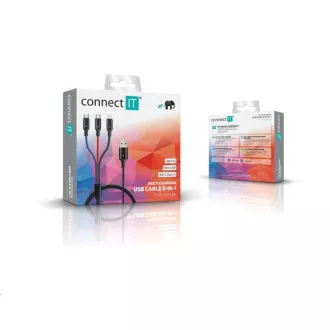 CONNECT IT Wirez 3in1 USB-C & Micro USB & Lightning, 1, 2 m