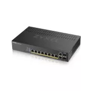 Zyxel GS1920-8HPV2 10-port Smart Managed PoE Switch Switch, 8x gigabit RJ45, 2x gigabit RJ45/SFP, 130W für PoE