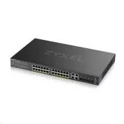 Zyxel GS2220-28HP 28-port L2 Managed Gigabit PoE Switch, 24x Gigabit RJ45, 4x Gigabit RJ45/SFP, PoE 375 W