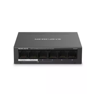 MERCUSYS Schalter MS106LP (6x100Mbps, 4xPoE , 40W, lüfterlos)