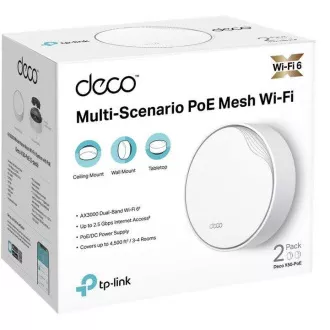 TP-Link Deco X50-PoE (3er-Pack) WiFi6 Mesh (AX3000, 2, 4GHz/5GHz, 1x2, 5GbELAN/WAN, 1xGbELAN/WAN, 1xPoE)