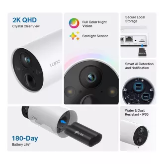 TP-Link Tapo C420 Außenkamera (4MP, 2K QHD, 1440p, IR 15m, WiFi, IP65)