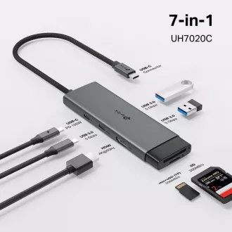 TP-Link UH7020C USB-C Hub 7in1 (2x USB3.2Gen1, 1xUSB-C3.2Gen1, 1xHDMI, 1xSD, 1xmicroSD, PD 100W) TP-Link UH7020C USB-C Hub 7in1 (2x USB3.2Gen1, 1xUSB-C3.2Gen1, 1xHDMI, 1xSD, 1xmicroSD, PD 100W)