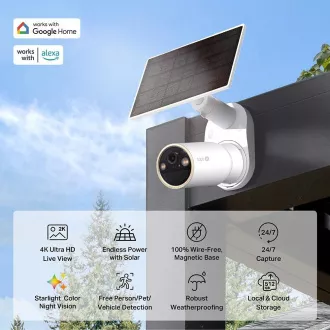 TP-Link Tapo C460 KIT Außenkamera, Solarpanel (8MP, 4K, 2160p, IR 15m, WiFi, micro SD Karte, IP66) TP-Link Tapo C460 KIT Außenkamera, Solarpanel (8MP, 4K, 2160p, IR 15m, WiFi, micro SD Karte, IP66)