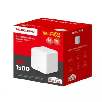 MERCUSYS Halo H60X(1-Pack) WiFi6 Mesh (AX1500, 2, 4GHz/5GHz, 3xGbELAN/WAN(1xXR Einheit)