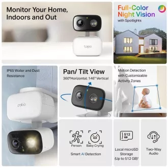 TP-Link Tapo C206 Außen-/Außenkamera (2MP, 1080p, IR 12m, WiFi, micro SD-Karte) TP-Link Tapo C206 Außen-/Außenkamera (2MP, 1080p, IR 12m, WiFi, micro SD-Karte)