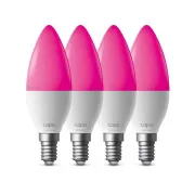 TP-Link Tapo L430C(4er-Pack) intelligente WiFi dimmbare LED-Lampe (Farbe, 2500K-6500K, 470lm, 2, 4GHz, E14)