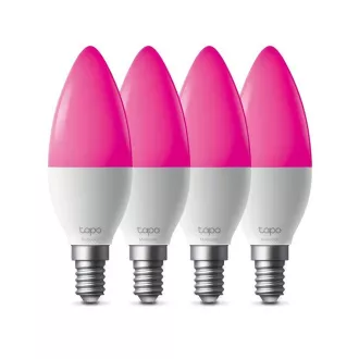 TP-Link Tapo L430C(4er-Pack) intelligente WiFi dimmbare LED-Lampe (Farbe, 2500K-6500K, 470lm, 2, 4GHz, E14) TP-Link Tapo L430C(4er-Pack) intelligente WiFi dimmbare LED-Lampe (Farbe, 2500K-6500K, 470lm, 2, 4GHz, E14)