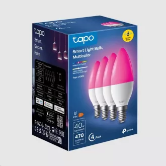 TP-Link Tapo L430C(4er-Pack) intelligente WiFi dimmbare LED-Lampe (Farbe, 2500K-6500K, 470lm, 2, 4GHz, E14) TP-Link Tapo L430C(4er-Pack) intelligente WiFi dimmbare LED-Lampe (Farbe, 2500K-6500K, 470lm, 2, 4GHz, E14)