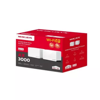MERCUSYS Halo H85X(2er-Pack) WiFi6 Mesh (AX3000, 2, 4GHz/5GHz, 1x2, 5GbELAN/WAN, 2xGbELAN/WAN)