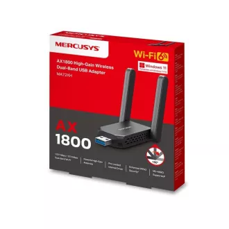 MERCUSYS MA72XH WiFi6 USB-Adapter (AX1800, 2, 4GHz/5GHz, USB3.0)