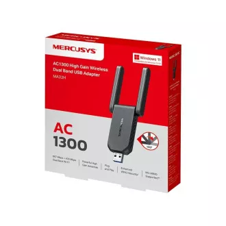 MERCUSYS MA32H WiFi5 USB-Adapter (AC1300, 2, 4GHz/5GHz, USB3.0)