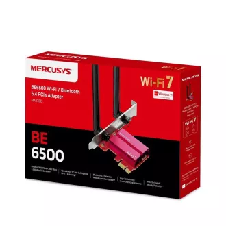 MERCUSYS MA37BE WiFi7 PCIe Adapter (BE6500, 2, 4GHz/5GHz/6GHz, Bluetooth5.4)