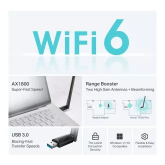 TP-Link Archer TX35U Plus WiFi6 USB-Adapter (AX1800, 2, 4GHz/5GHz, USB3.0) TP-Link Archer TX35U Plus WiFi6 USB-Adapter (AX1800, 2, 4GHz/5GHz, USB3.0)