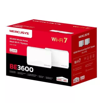 MERCUSYS Halo H27BE(2er-Pack) WiFi7 Mesh (BE3600, 2, 4GHz/5GHz, 1x2, 5GbELAN/WAN, 2xGbELAN/WAN) MERCUSYS Halo H27BE(2er-Pack) WiFi7 Mesh (BE3600, 2, 4GHz/5GHz, 1x2, 5GbELAN/WAN, 2xGbELAN/WAN)