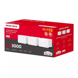 MERCUSYS Halo H85X(3er-Pack) WiFi6 Mesh (AX3000, 2, 4GHz/5GHz, 1x2, 5GbELAN/WAN, 2xGbELAN/WAN)