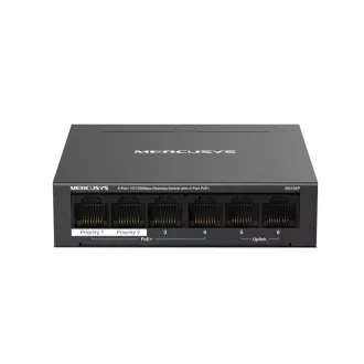 MERCUSYS Schalter MS106P (6x100Mbps, 4xPoE , 67W, lüfterlos) MERCUSYS Schalter MS106P (6x100Mbps, 4xPoE , 67W, lüfterlos)