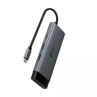 TP-Link UH7021C USB-C Hub 7in1 (3x USB3.2Gen1, 1xUSB-C3.2Gen1, 1xHDMI, 1xSD, 1xmicroSD, PD 100W)