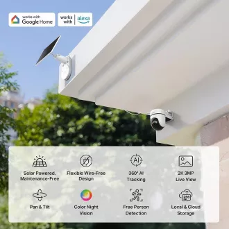 TP-Link Tapo C610 KIT Außenkamera, Solarpanel (3MP, 2K, 1296p, IR 10m, WiFi, micro SD Karte, IP65)