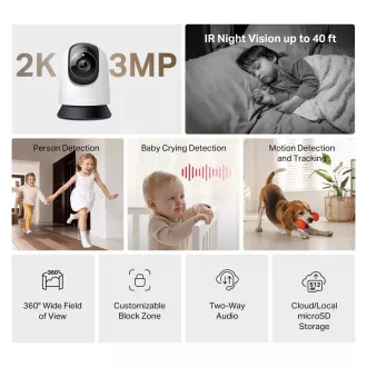 MERCUSYS MC210 Heim-/Innenkamera (3MP, 2K, 1296p, IR 12m, WiFi, microSD) MERCUSYS MC210 Heim-/Innenkamera (3MP, 2K, 1296p, IR 12m, WiFi, microSD)