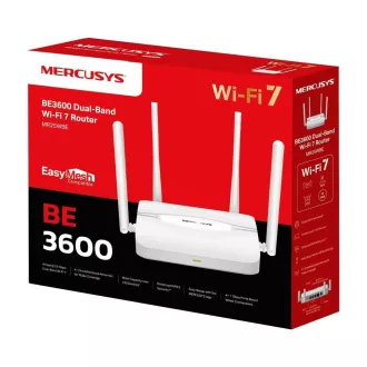 MERCUSYS MR25WBE EasyMesh WiFi7 Router (BE3600, 2, 4GHz/5GHz, 1xGbEWAN, 3xGbELAN)