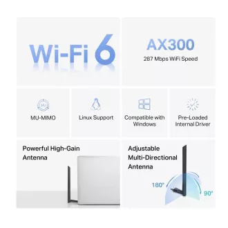 MERCUSYS MA14H WiFi6 USB-Adapter (AX300, 2, 4GHz)