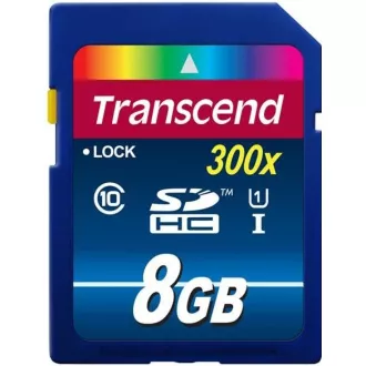 TRANSCEND SDHC-Karte 8GB Premium, Klasse 10 UHS-I, 300X