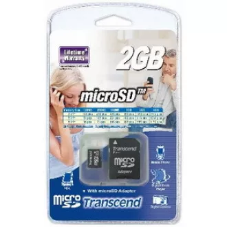 TRANSCEND MicroSD-Karte 2GB + Adapter TRANSCEND MicroSD-Karte 2GB + Adapter