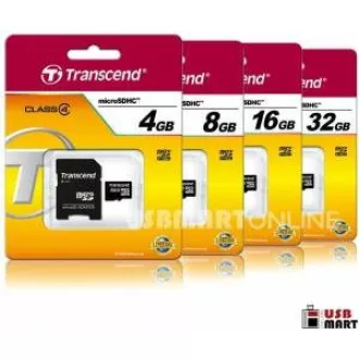 TRANSCEND MicroSDHC-Karte 4GB Klasse 4 + Adapter