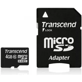 TRANSCEND MicroSDHC-Karte 4GB Klasse 10 + Adapter