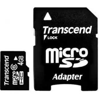 TRANSCEND MicroSDHC-Karte 4GB Klasse 10 + Adapter