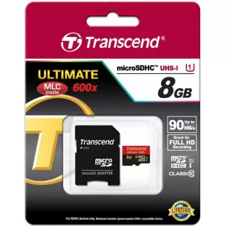 TRANSCEND MicroSDHC-Karte 8GB Klasse 10+ Adapter TRANSCEND MicroSDHC-Karte 8GB Klasse 10+ Adapter