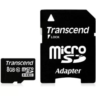 TRANSCEND MicroSDHC-Karte 8GB Klasse 10+ Adapter TRANSCEND MicroSDHC-Karte 8GB Klasse 10+ Adapter
