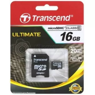 TRANSCEND MicroSDHC-Karte 16GB Class 10+ Adapter TRANSCEND MicroSDHC-Karte 16GB Class 10+ Adapter